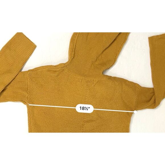 Lulu's Tea Reader Mustard Yellow Turtleneck Sweater Dress XS Cowl Neck Girly - Picture 6 of 10